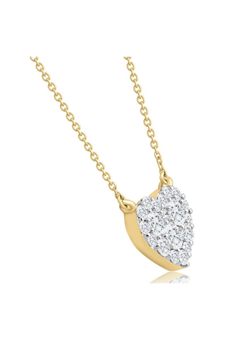 1Ct T.W. Heart Diamond Pendant 10k Gold Lab Grown 18" Necklace, Alternate, color, 10k yellow Gold