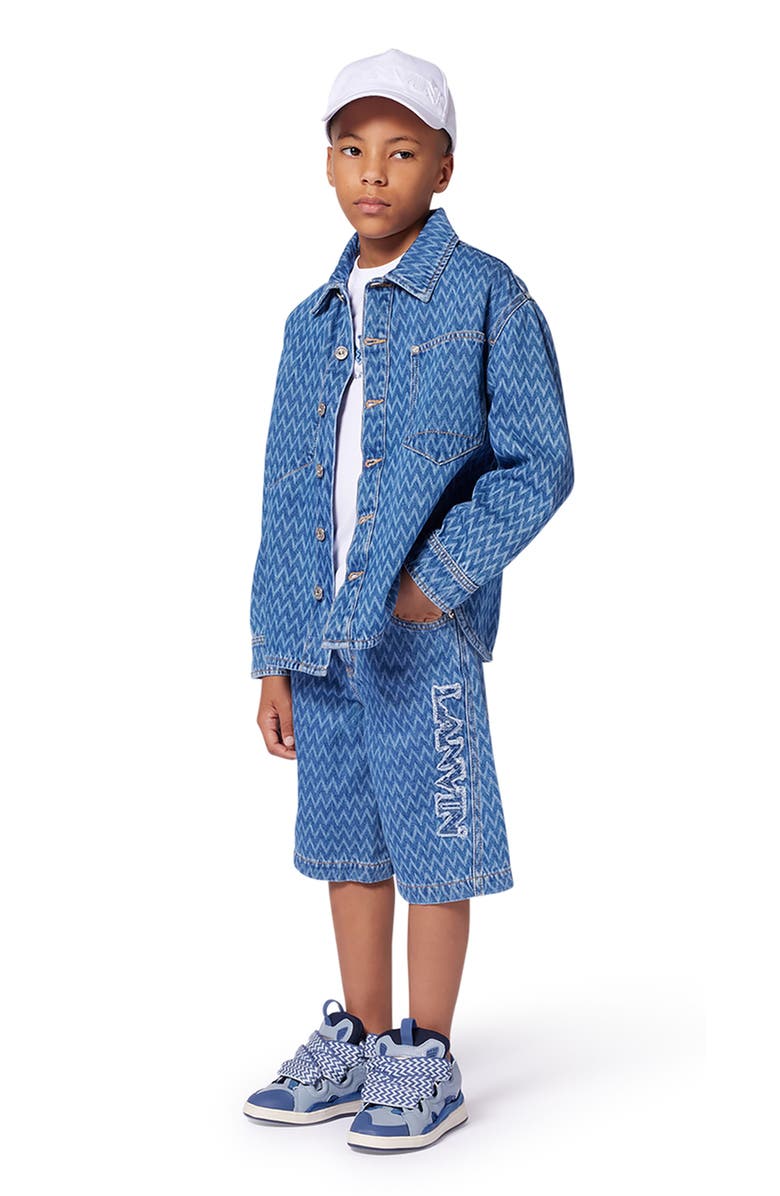 Lanvin KIDS LONG DENIM SHORTS, Alternate, color, 