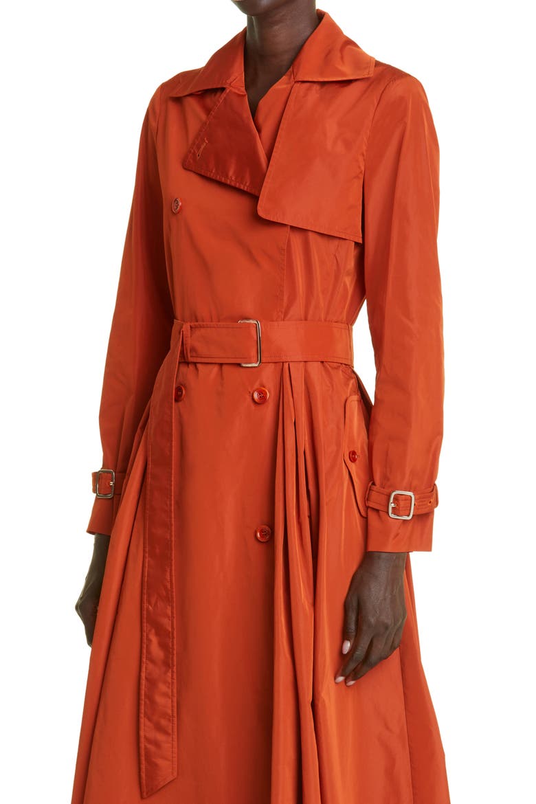 Tubinga Double Breasted Taffeta Coat, Alternate, color, ORANGE
