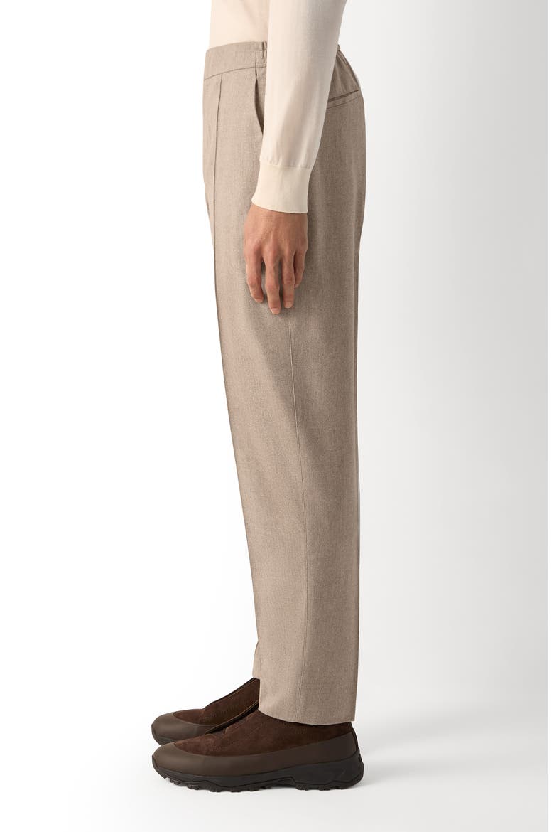 Wool Blend Pleated Trousers, Alternate, color, LIGHT TAUPE