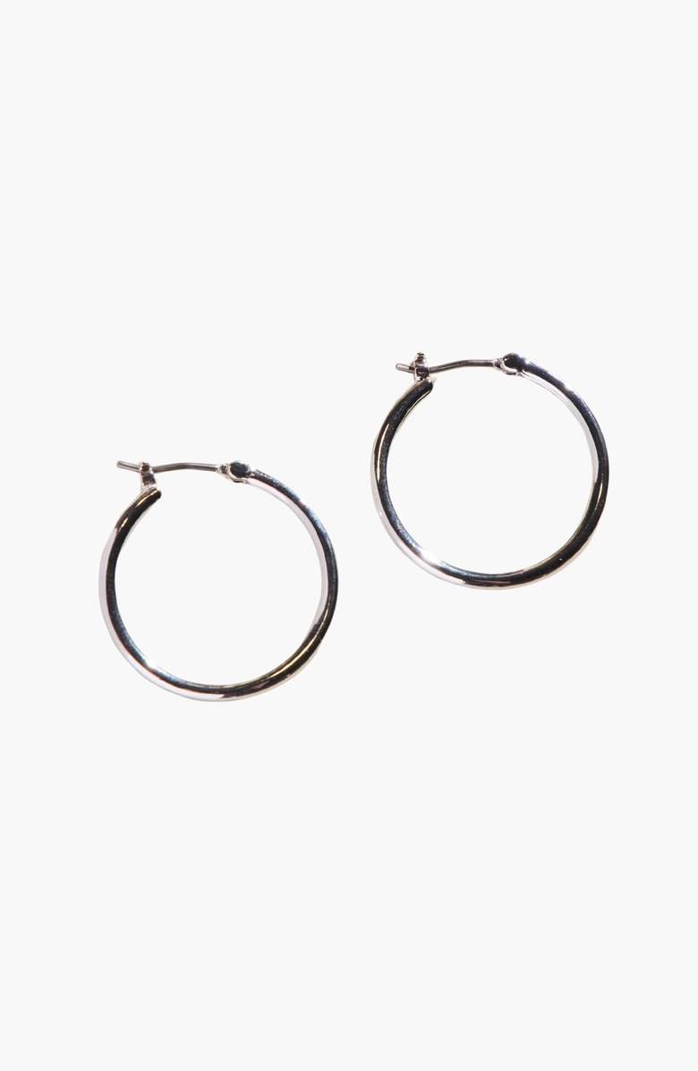 Nickel & Suede Halo Hoops Earrings, Main, color, Silver