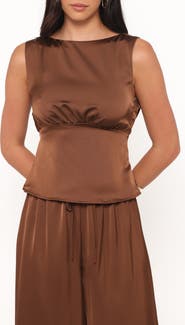 Petal & Pup Wynn Strappy Cowl Back Satin Top