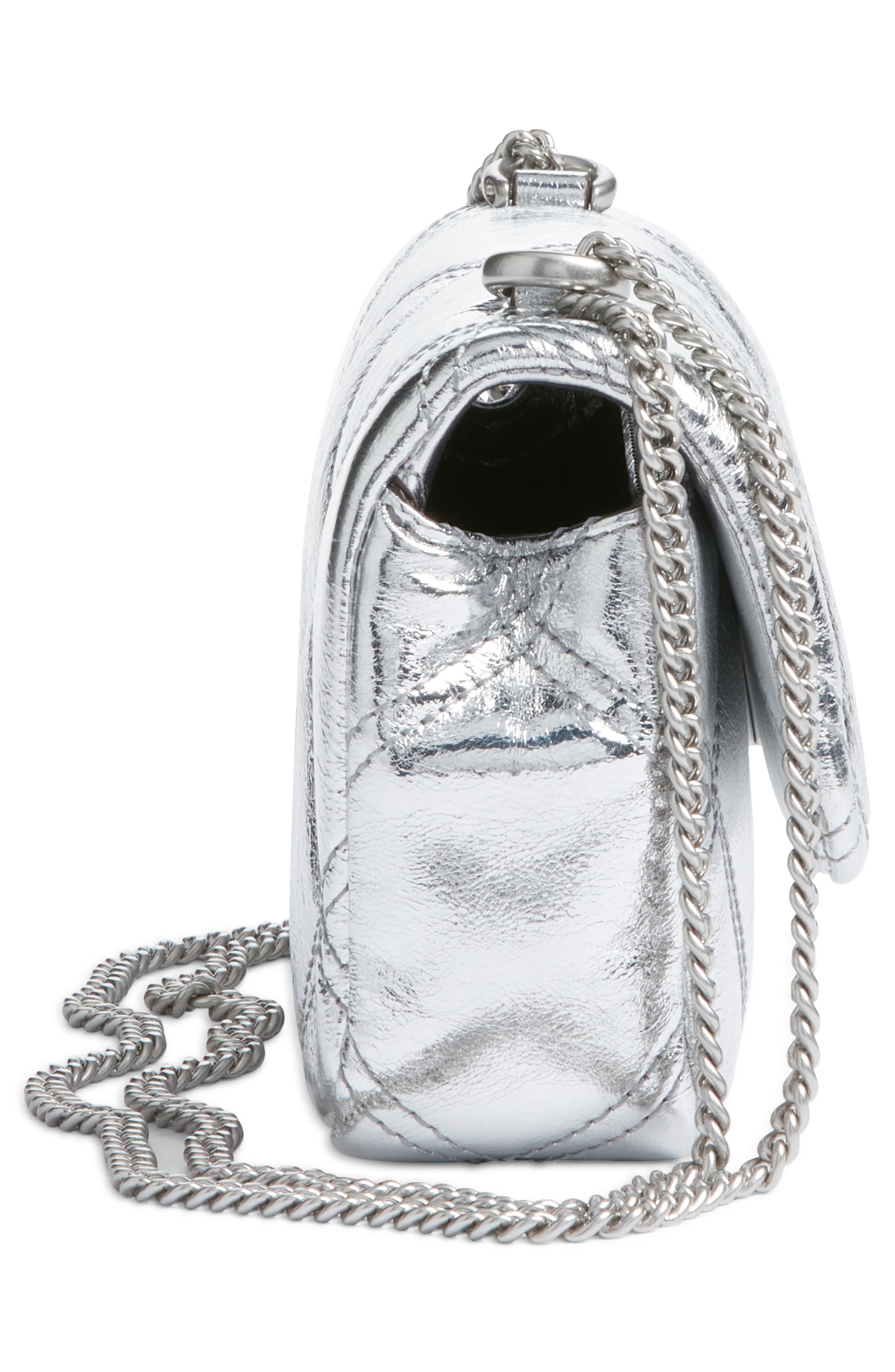 Tory Burch Kira Quilted Metallic Leather Crossbody Bag, Alternate, color, 