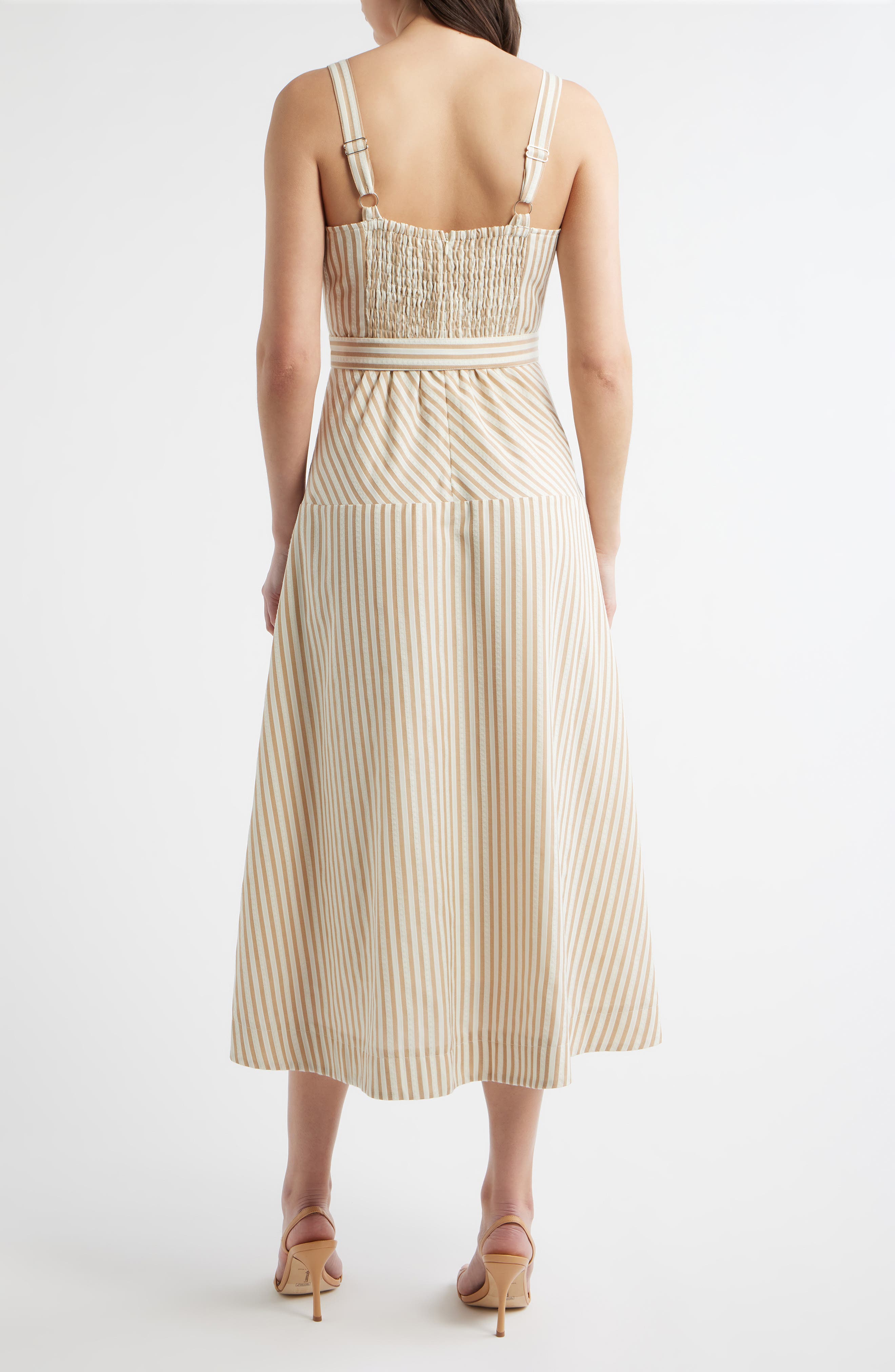 Stripe Belted Sleeveless Midi Dress - image 2