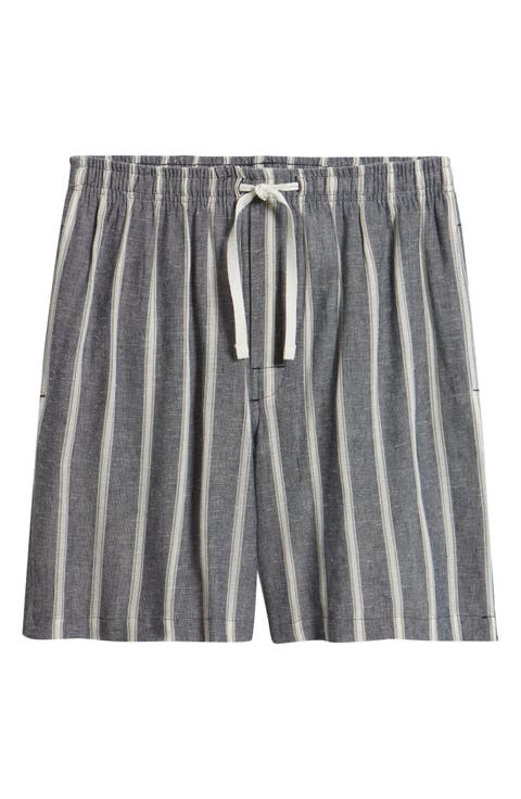Textured Retreat Woven Cotton Drawstring Pajama Shorts