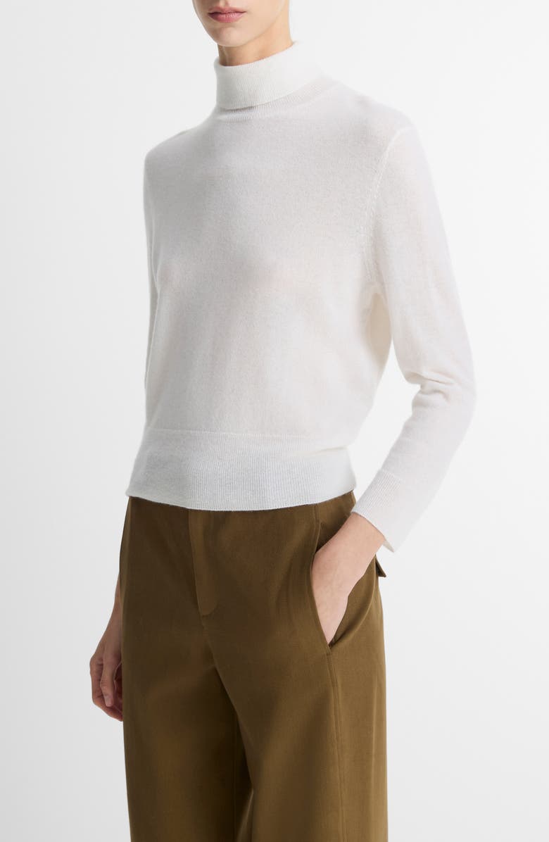 Vince Cashmere & Silk Mock Neck Sweater, Alternate, color, Off White