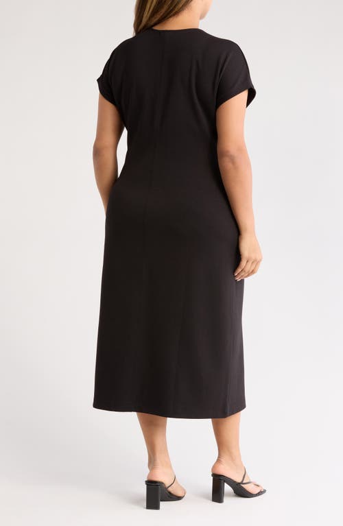 Nordstrom Tie Waist Midi Dress In Black