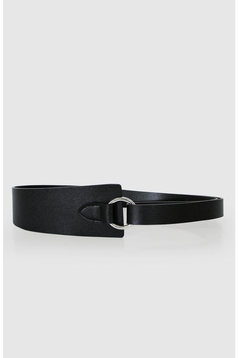 New Divide Leather Belt, Main, color, Black