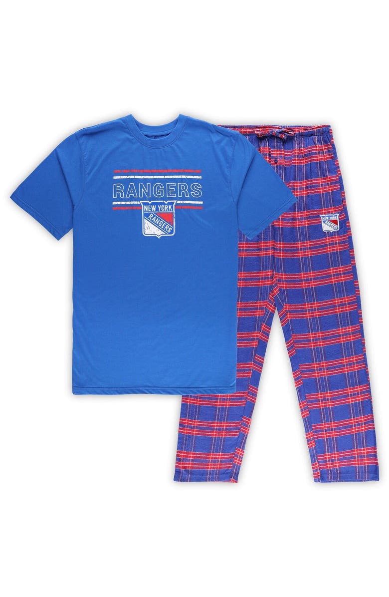 PROFILE Men's Blue/Red New York Rangers Big & Tall T-Shirt & Pajama Pants Sleep Set, Main, color,