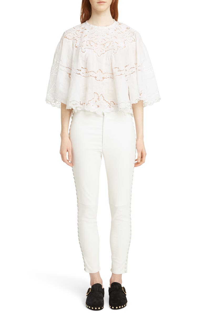 Isabel Marant Marlo Broderie Anglaise Blouse, Alternate, color, 