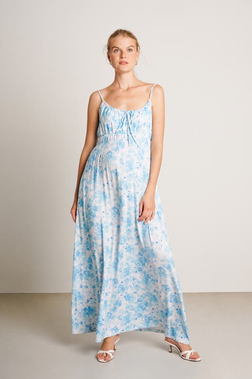 Nom Maternity Capri Floral Print Sleeveless Maternity Maxi Dress In Multi
