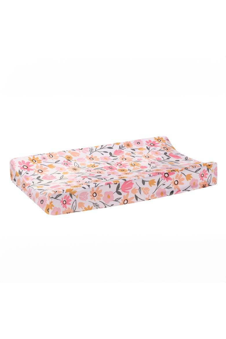 Little Garden Ultra-Soft Minky Floral Baby Changing Pad Cover, Alternate, color, Pink