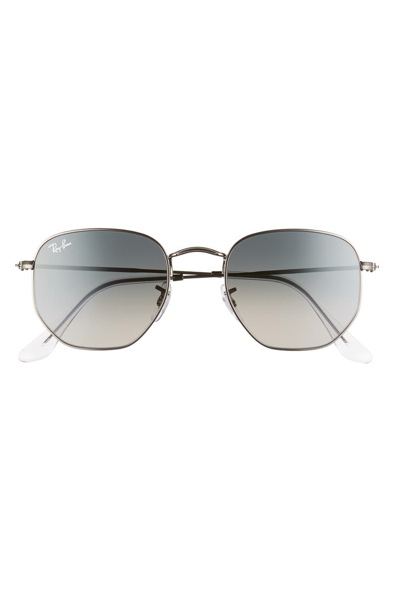 51mm Geometric Sunglasses, Alternate, color, GUNMETAL/ GREY GRADIENT