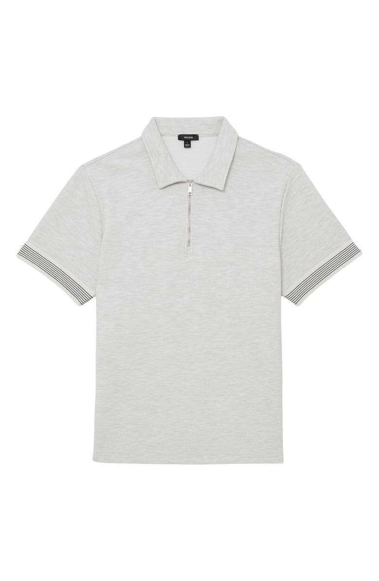 Reiss Bruno Quarter Zip Polo, Alternate, color, Grey Melange