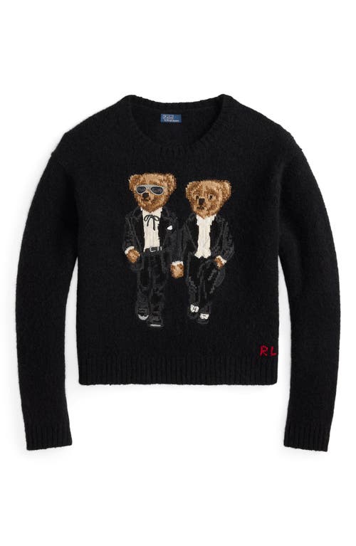 Polo Ralph Lauren Ralph & Ricky Tuxedo Bear Wool & Alpaca Blend Sweater In Black