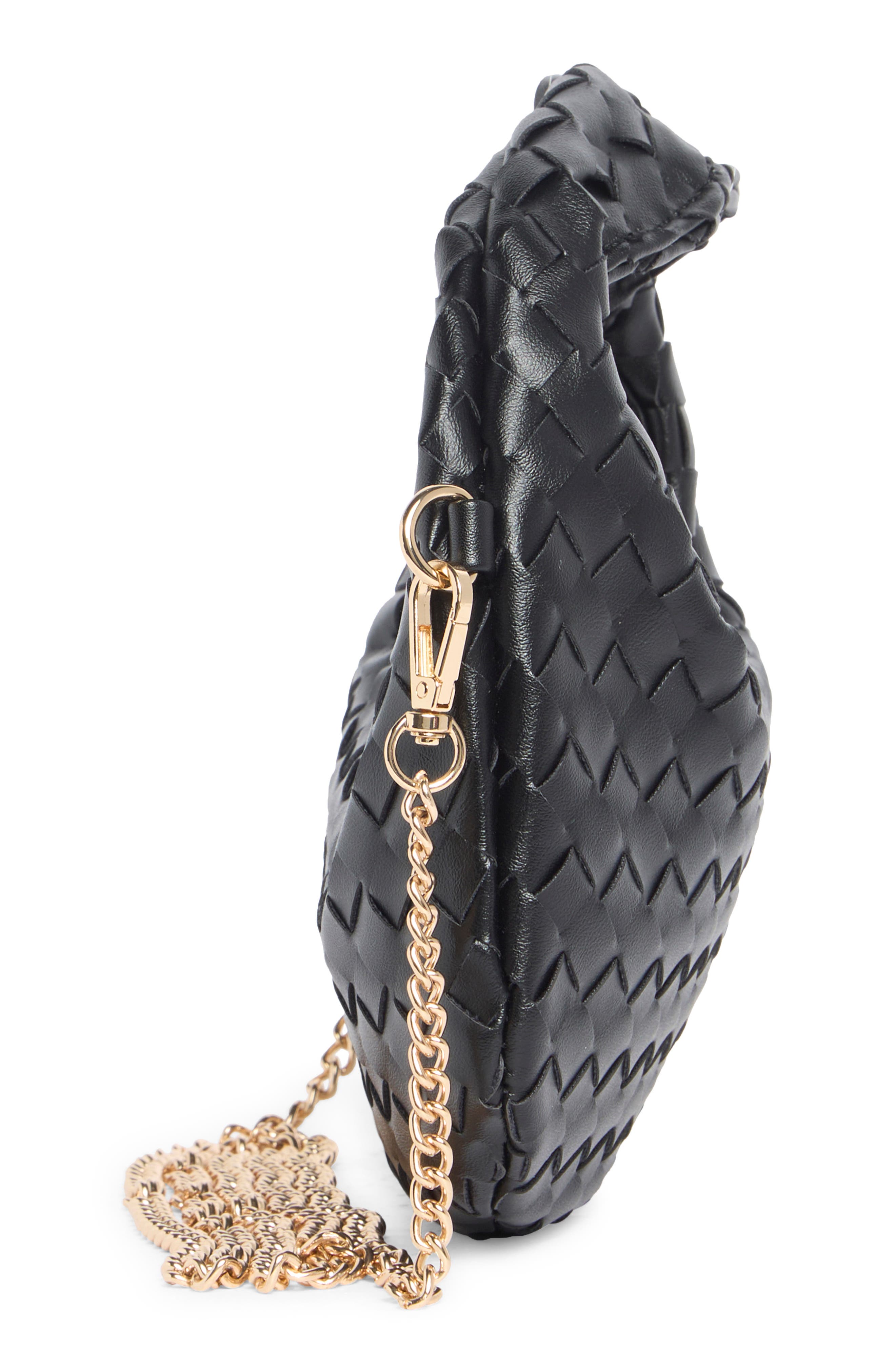 URBAN EXPRESSIONS HANDBAGS Woven Crossbody Bag, Alternate, color, Black