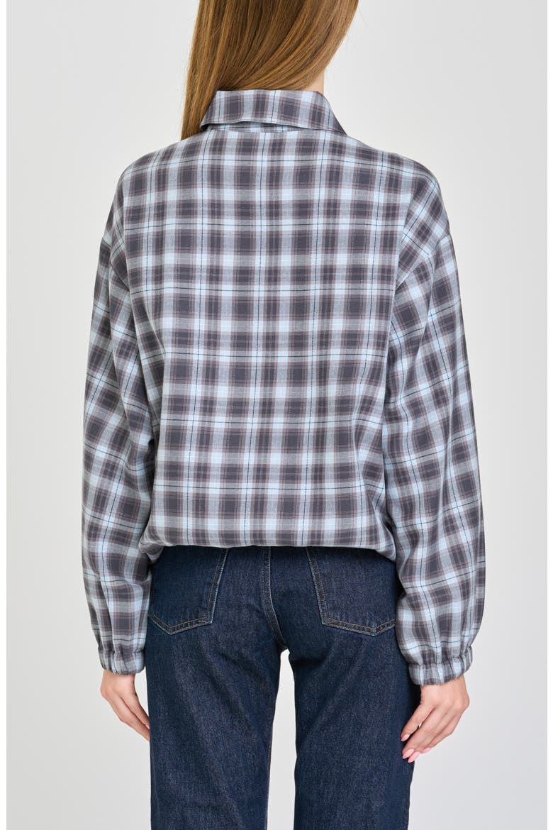 Adeline Plaid Bomber Jacket, Alternate, color, BLUE