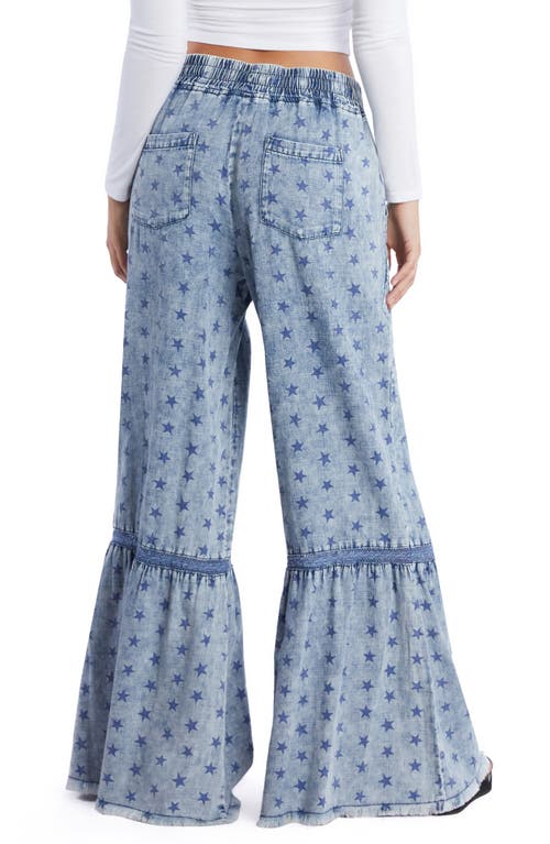 Billy T Drawstring Waist Tiered Denim Pants In Star Rizz