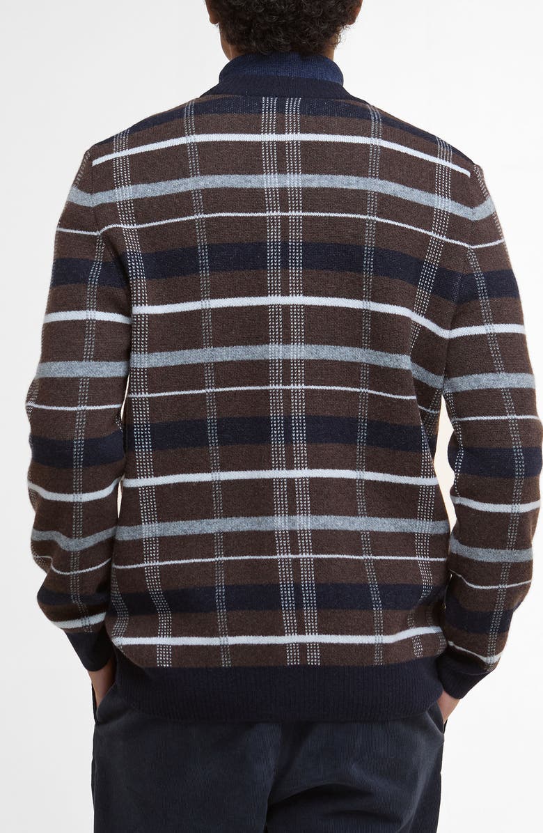 Barbour Kane Stripe Lambswool Cardigan, Alternate, color, Dark Oak
