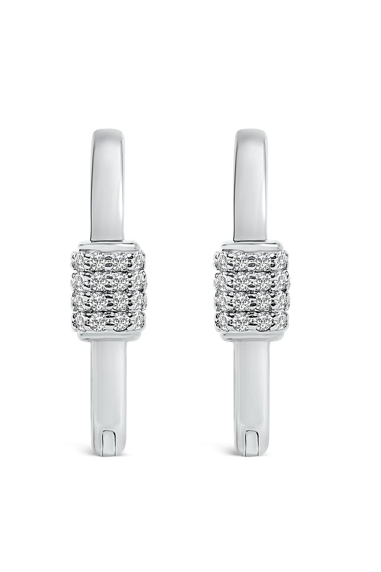 10K Gold 3/8 Cttw Lab Grown Diamond Heart Shaped Huggie Hoop Earrings, Main, color, White