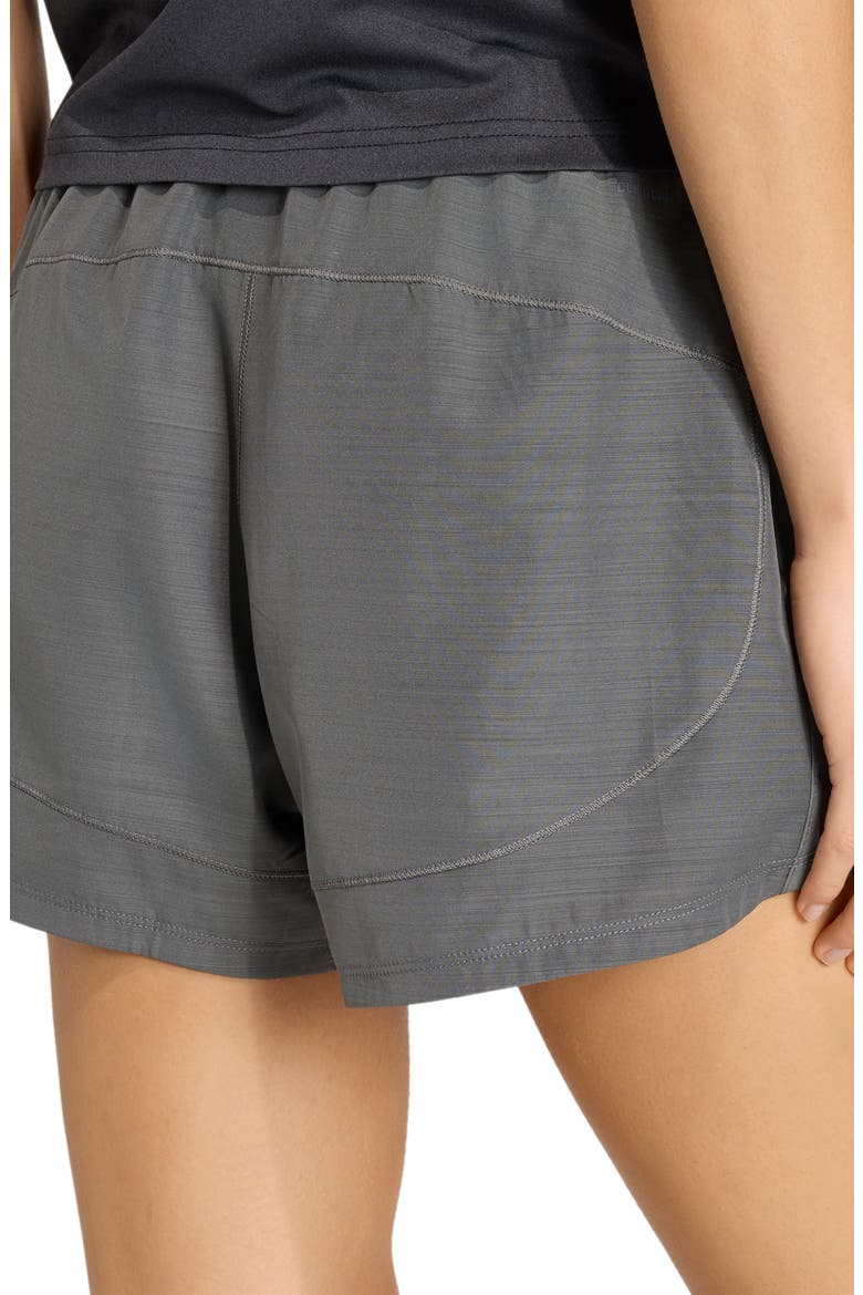 Pacer Workout Woven High Waist Shorts, Alternate, color, DARK GREY HEATHER
