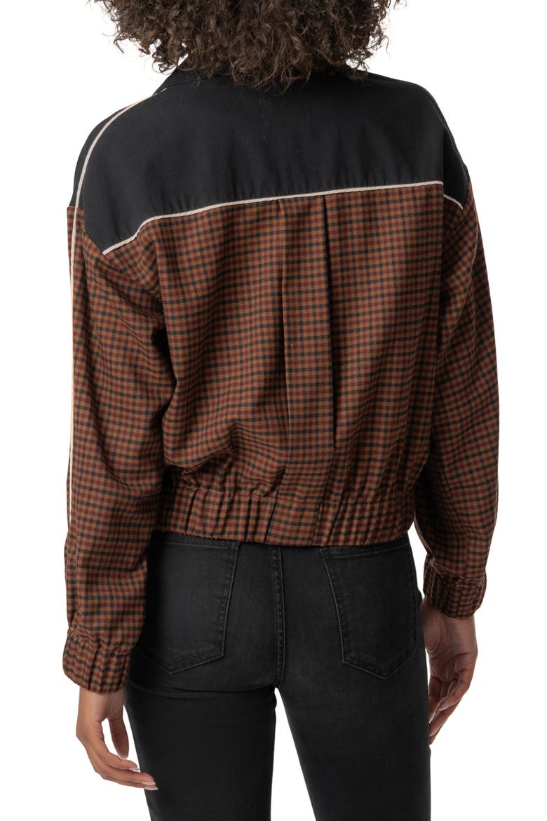 Luca Zip Track Jacket, Alternate, color, BLACK/ BROWN