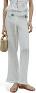 MANGO Satin Drawstring Wide Leg Pants