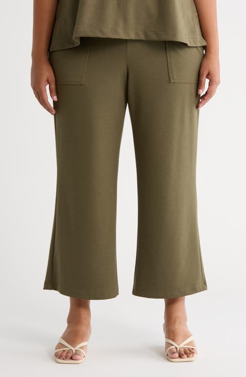 Crop Wide Leg Pants (Plus)