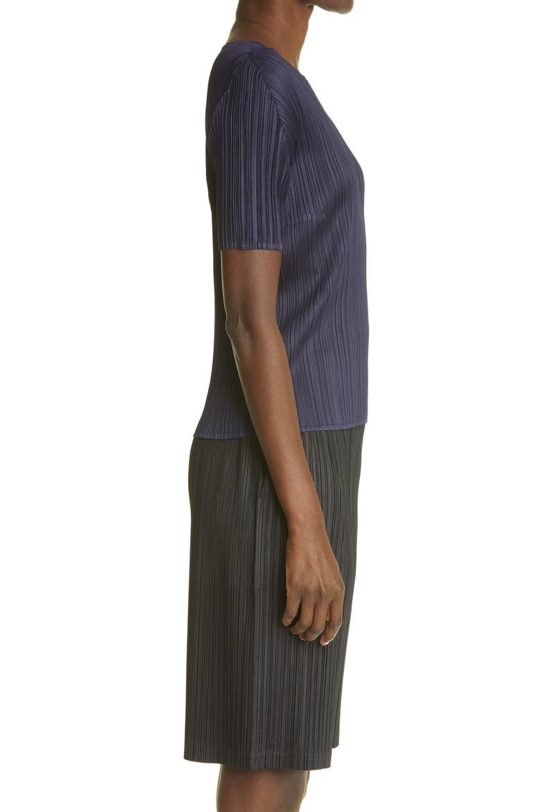 New Colorful Basics 3 Pleated Top, Alternate, color, NAVY