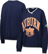 '47 Women's '47 Navy Auburn Tigers Clubhouse Daze Eighties V-Neck Pullover Sweatshirt
