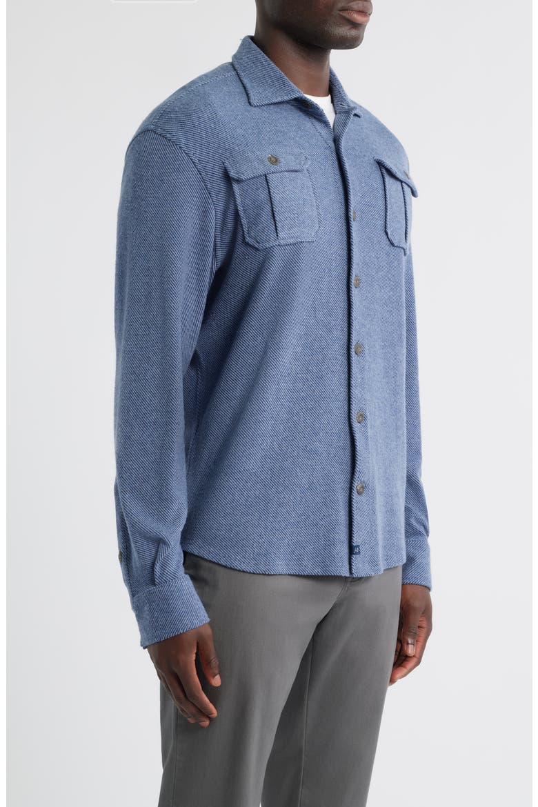 Carl Brushed Knit Button-Up Shirt, Alternate, color, LAGUNA BLUE