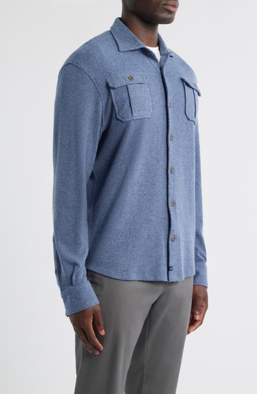 Johnnie-o Carl Brushed Knit Button-up Shirt In Blue