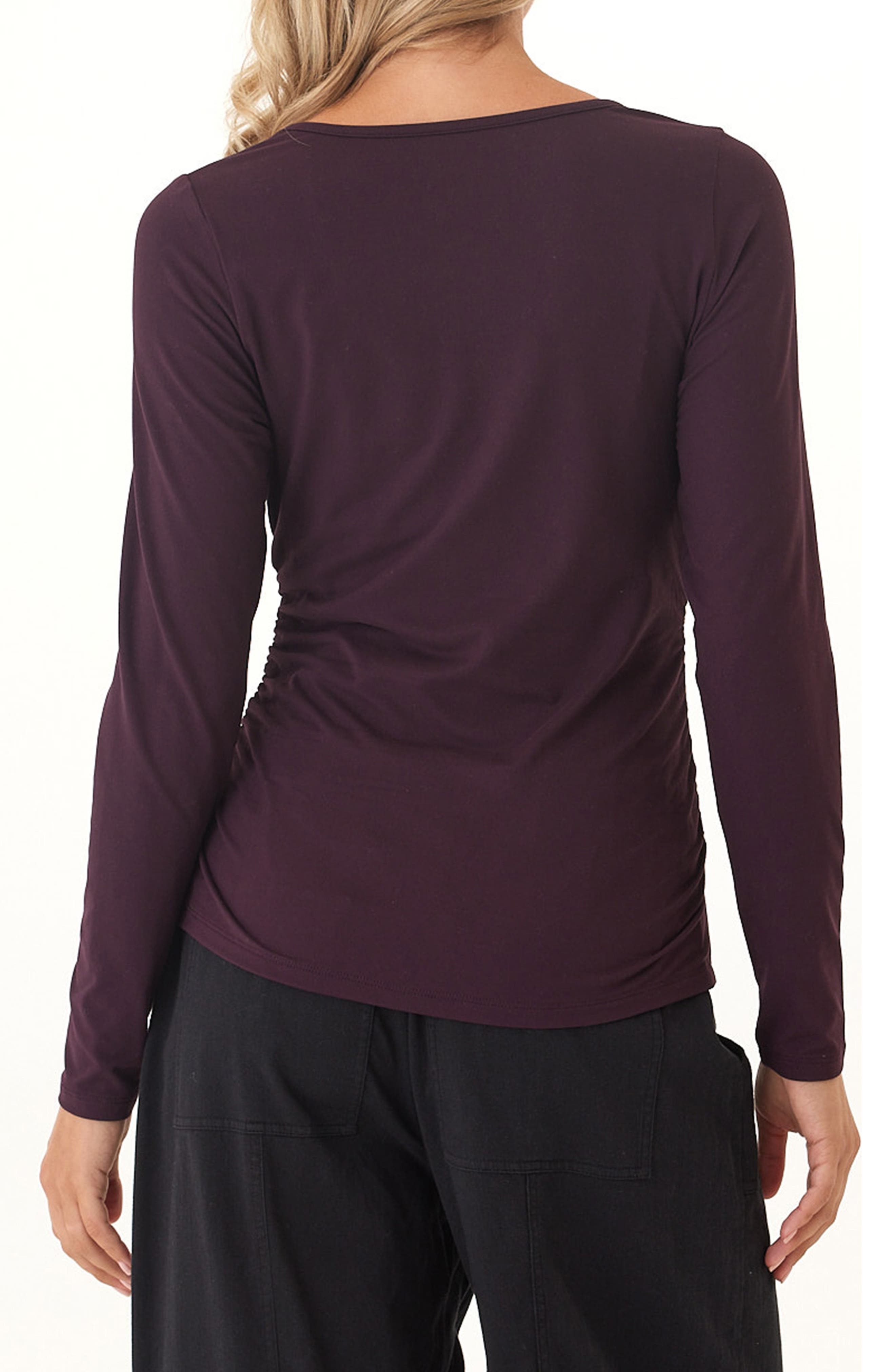 Lucia Luxe Jersey Ruched Long Sleeve T-Shirt - image 2