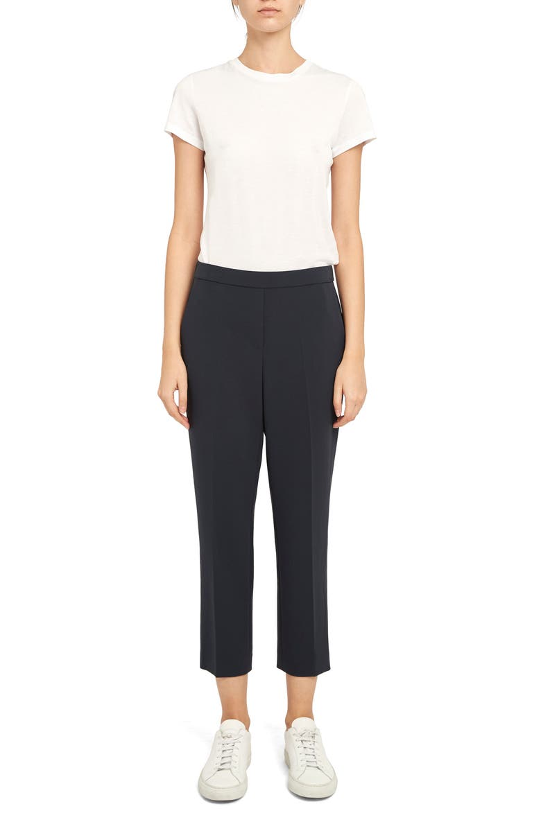 Theory Treeca Pull-On Trousers, Alternate, color, Black