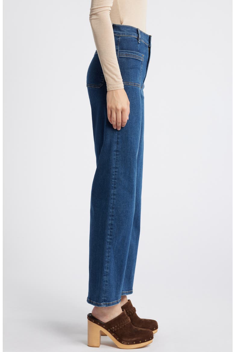 Le Slim Palazzo Bardot Pocket Wide Leg Jeans, Alternate, color, CURSIVE