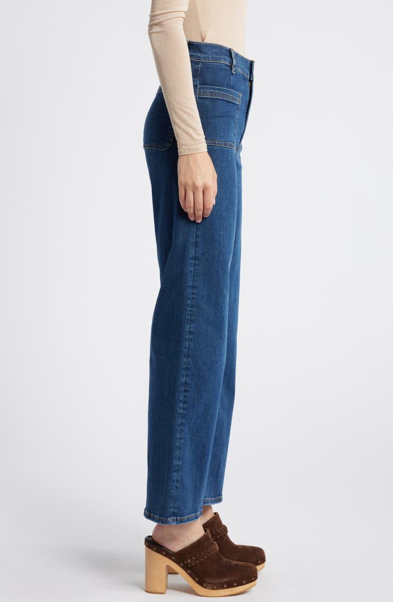 FRAME Le Slim Palazzo Bardot Pocket Wide Leg Jeans, Alternate, color, Cursive