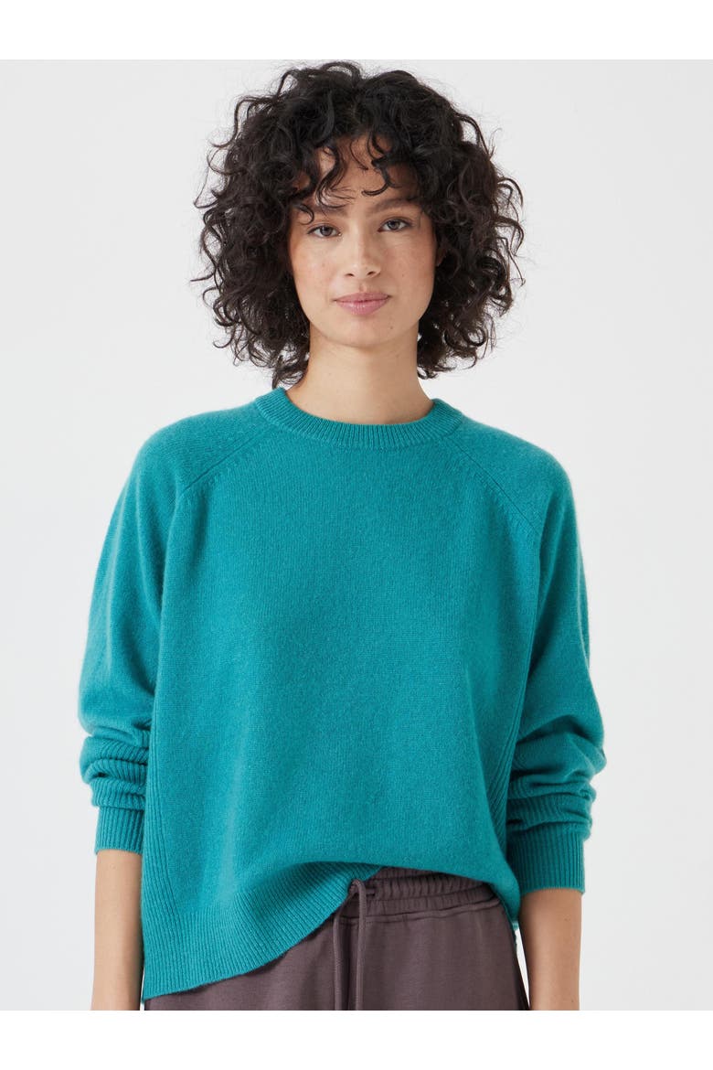 Jasmine Cashmere Rib Detail Sweater, Main, color, Green