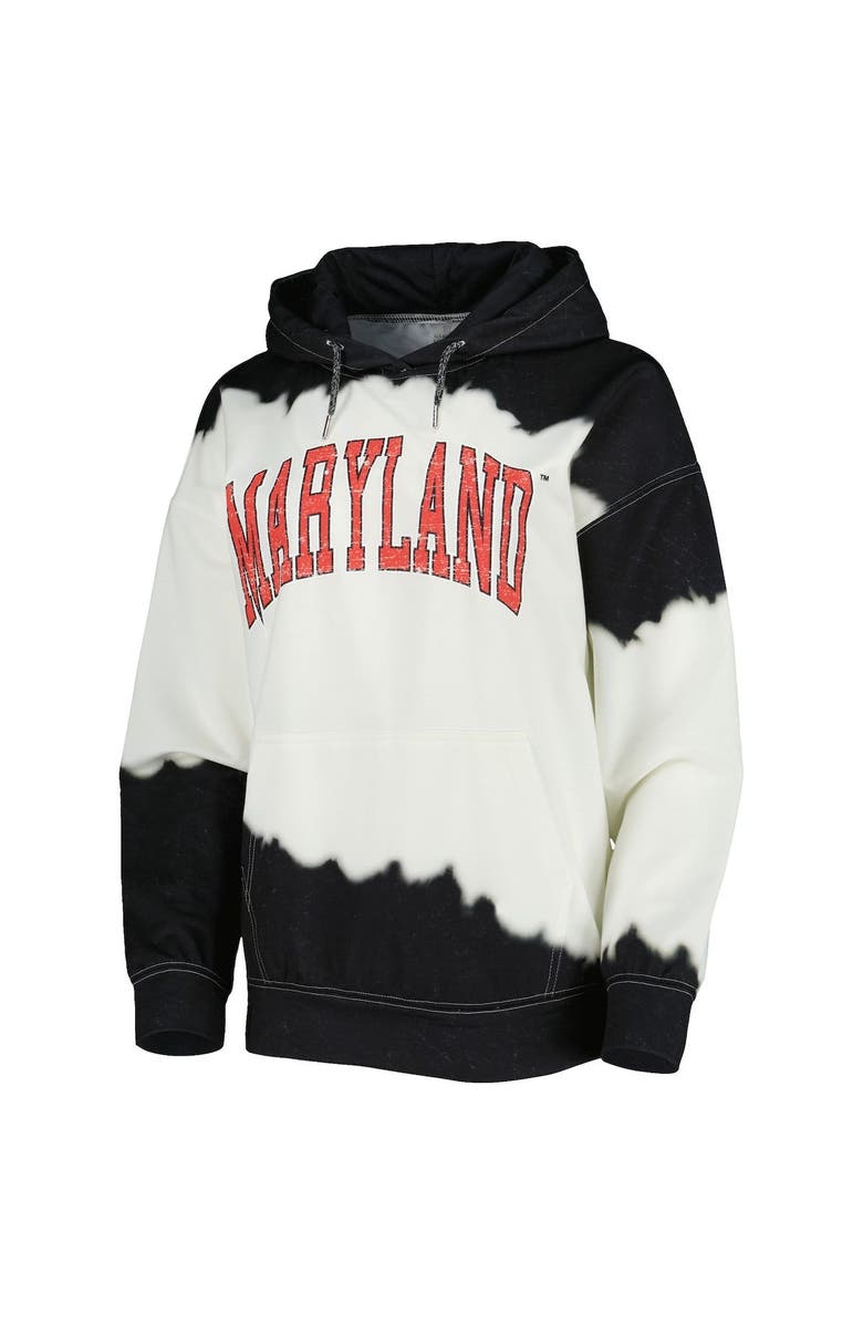 GAMEDAY COUTURE Women's Gameday Couture White/Black Maryland Terrapins For the Fun Double Dip-Dyed Pullover Hoodie, Alternate, color,