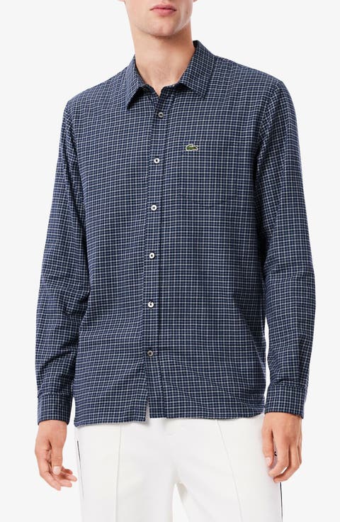 Regular Fit Plaid Flannel Button-Up Shirt