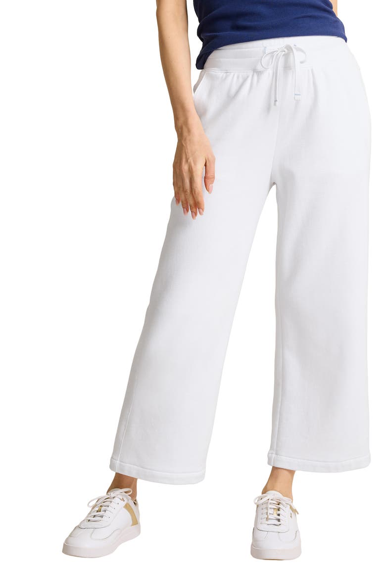 Marina del Mar Cotton Fleece Crop Sweatpants, Alternate, color, WHITE