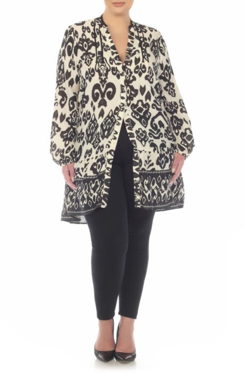 Boho Me Button Front Tunic In Black