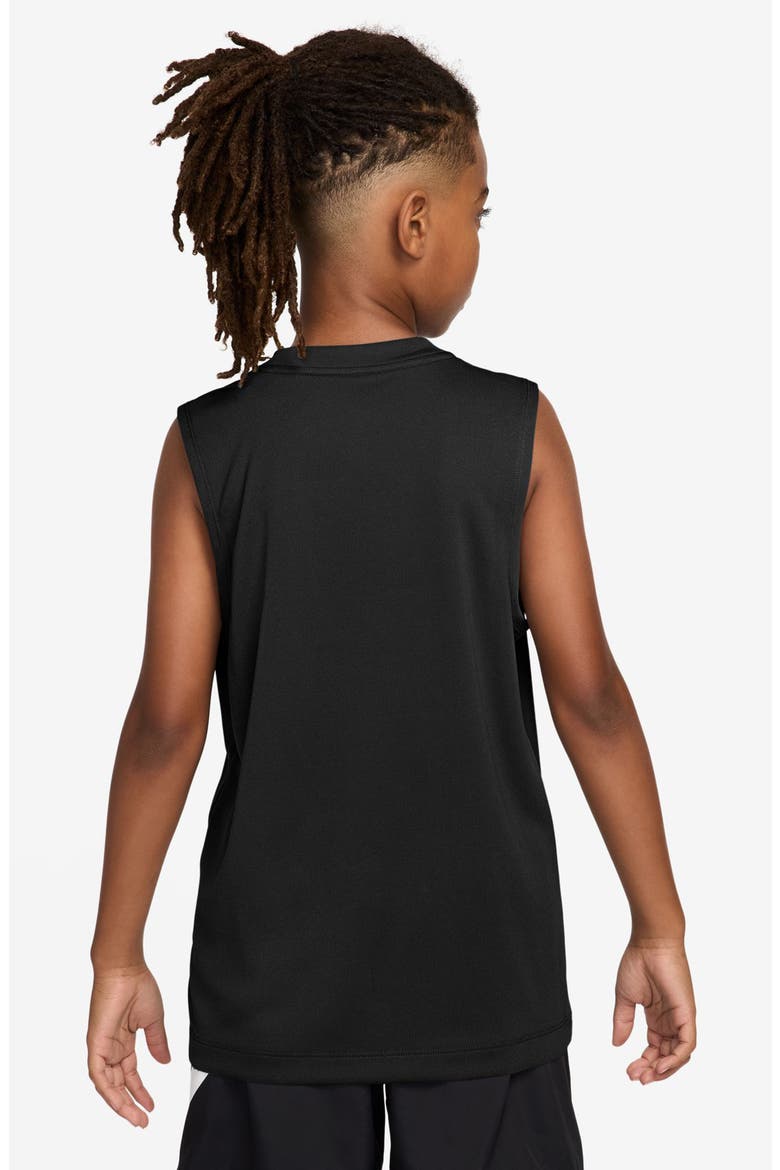 Kids' Logo Dri-FIT Graphic Muscle T-Shirt, Alternate, color, BLACK