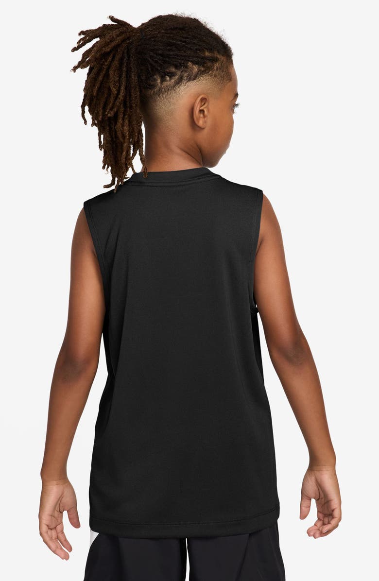 Nike Kids' Logo Dri-FIT Graphic Muscle T-Shirt, Alternate, color, Black