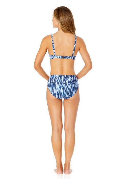 ANNE COLE SHIBORI GEO RING PLUNGE TRIANGLE BIKINI SWIM TOP