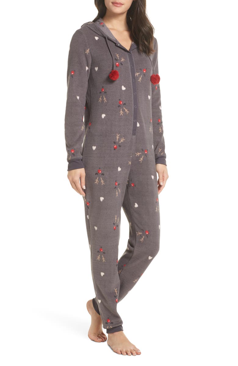 Make + Model Hooded Pajama Jumpsuit, Main, color, 