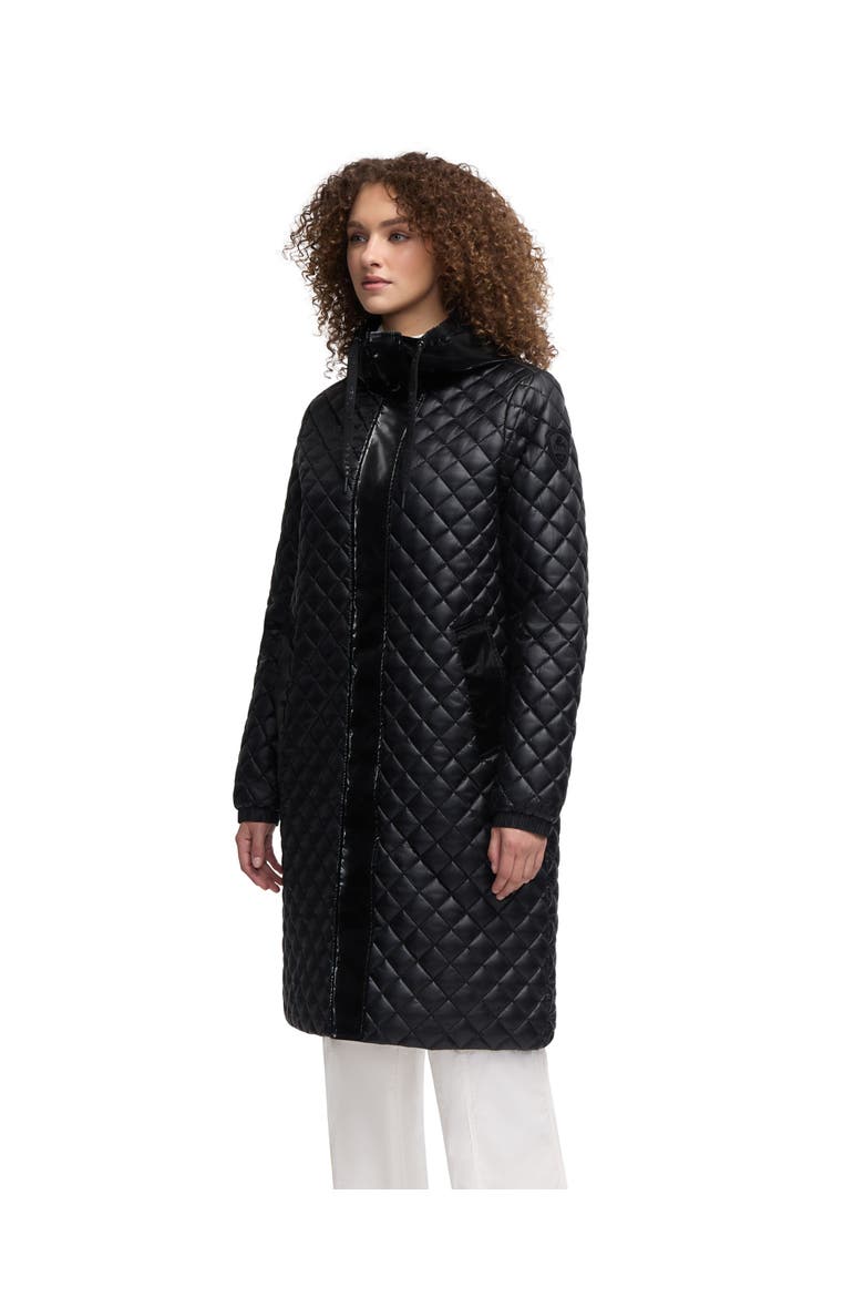 Peridot Diamond Quilted Longline Shacket, Alternate, color, Black