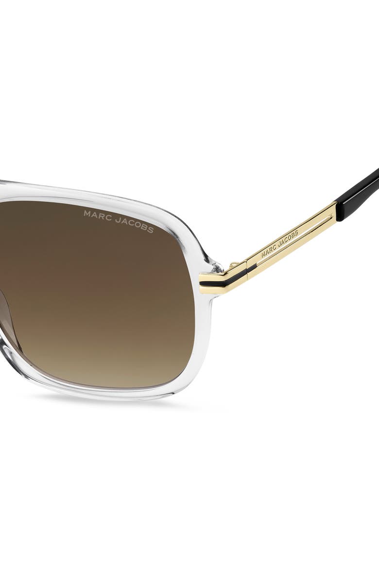 Marc Jacobs 56mm Aviator Sunglasses, Alternate, color, Crystal Black