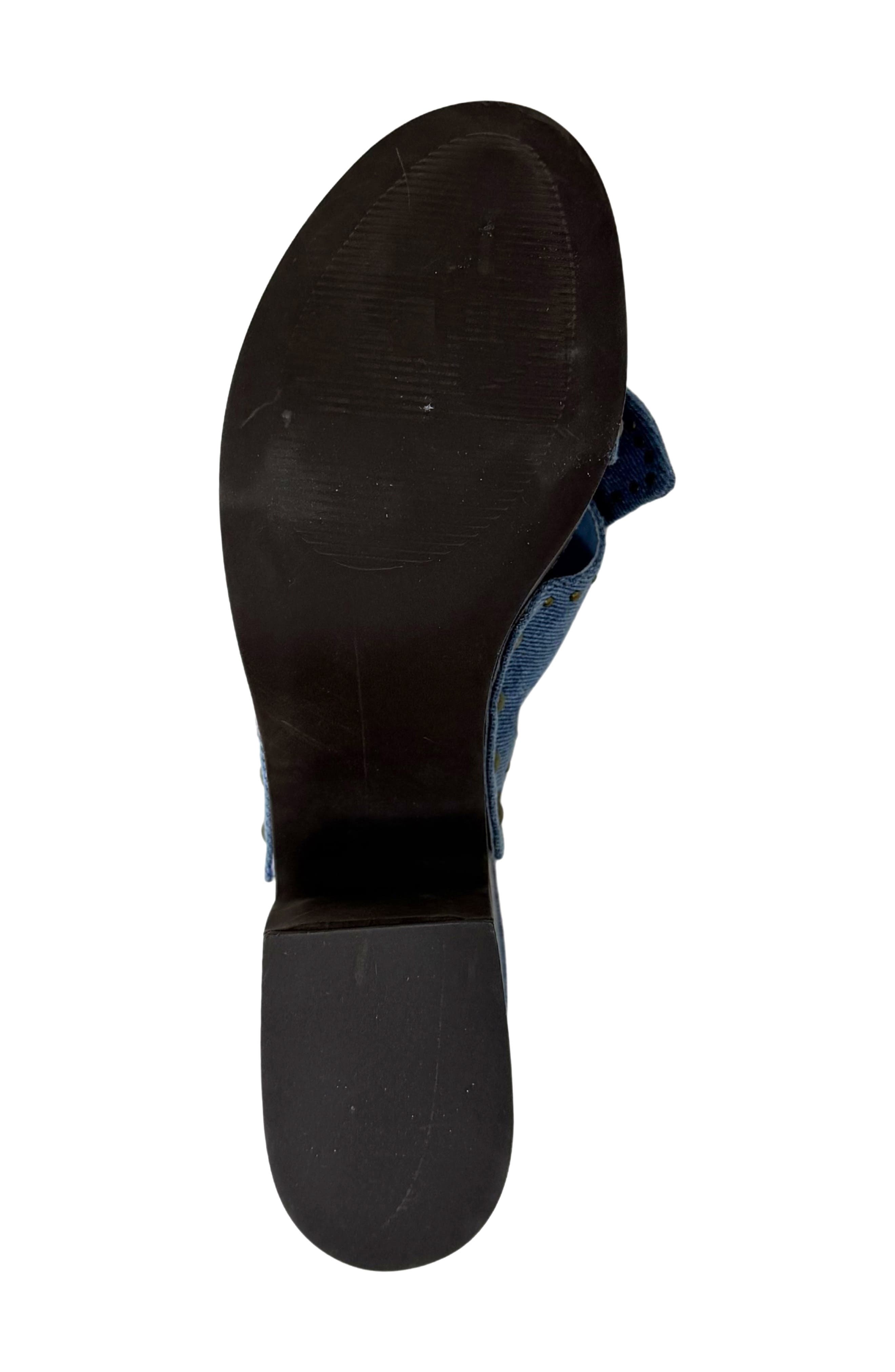 Eliza Platform Slide Sandal, Alternate, color, DENIM
