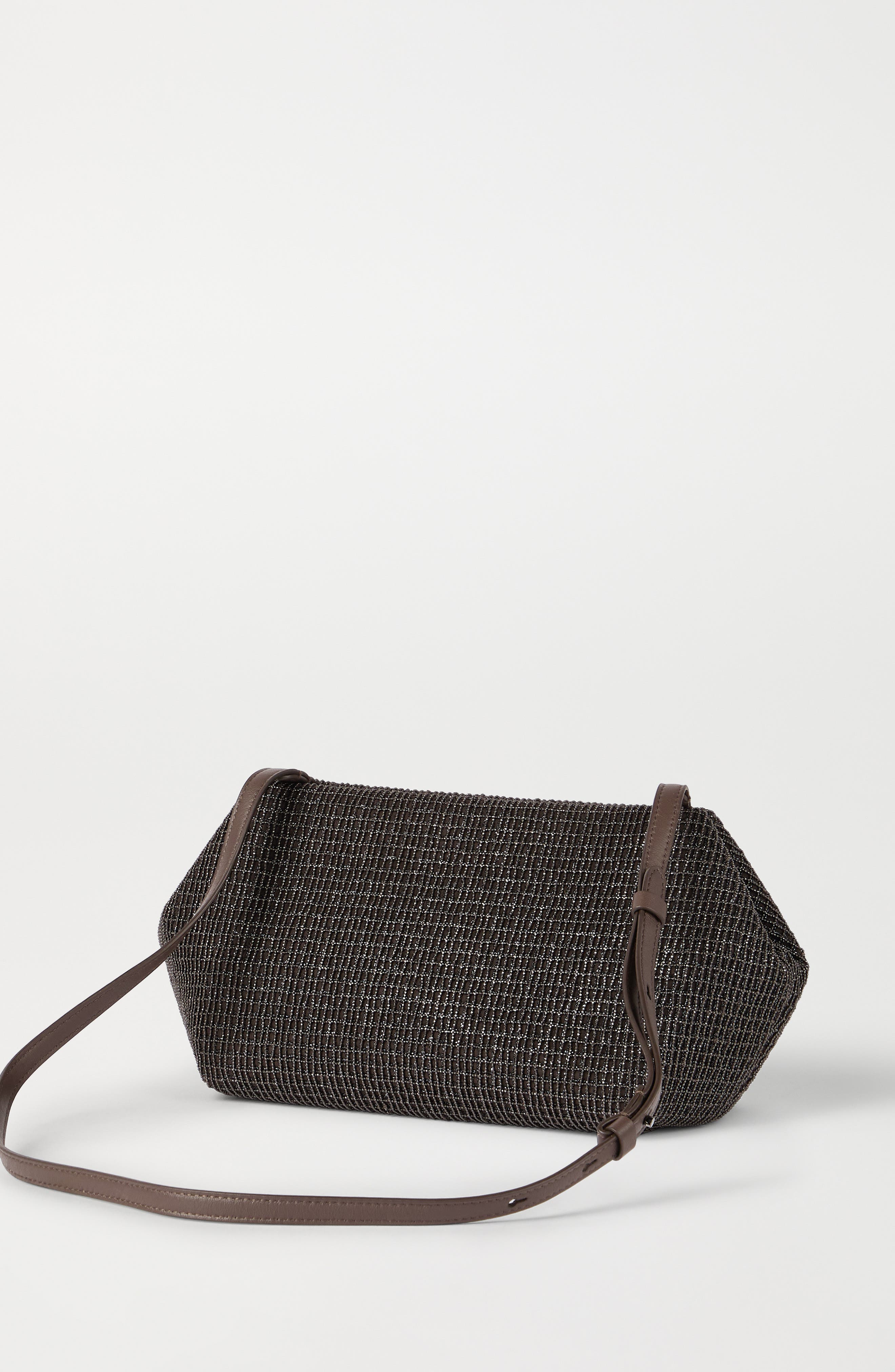 Brunello Cucinelli Precious pouch bag, Alternate, color, Black