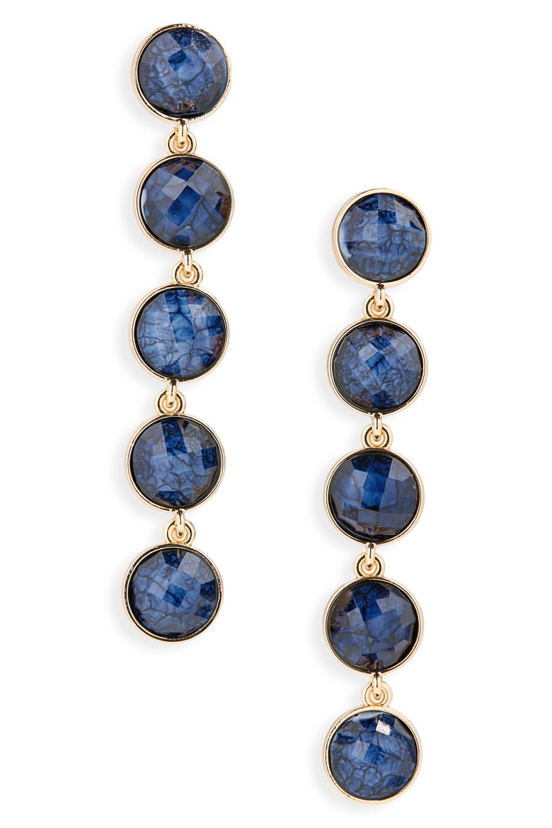 Stone Drop Earrings, Main, color, PURPLE/BLUE